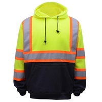 Two-Tone Pullover Fleece Sweatshirt - Lime/Orange