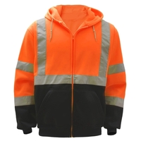 Class 3 fleece hooded full zip safety sweatshirt - Orange.... from ASI 58492...