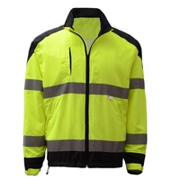 Class 3 - 3M Safety Windbreaker with Black Bottom - Lime... from ASI 58492...