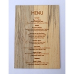 4" x 9" - Solid Hardwood Menus - Cocktail