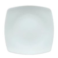 Plate Square Coupe Style Fine White Porcelain