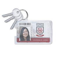 Rigid plastic credit card size badge holders let you carry ID... from ASI...