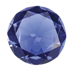 3" Blue Crystal Diamond Paperweight
