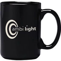 15 oz. ceramic mug with simple design, easy-grip handle and bold... from ASI...