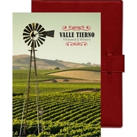 7" x 10" refillable journal w/ soft, flexible leather-like cover, strap......