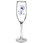 Cocktail 8 oz. champagne flute glass with thin clear stem