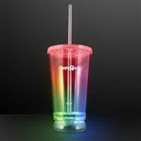 Light Up Flashing LED Tumbler Cups for drinks with a straw.... from ASI 34194...