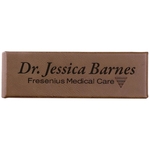 6.5" x 2" Light Brown Leatherette Double Pen Case