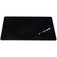 Black leather desk pad measuring 30" x 19" without rails and... from ASI...