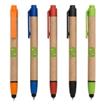 ECO FRIENDLY RECYCLED PAPER BALLPOINT PEN W/ STYLUS