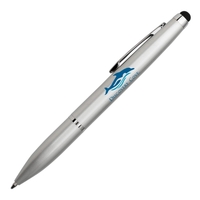 Cameron twist-action metal ballpoint pen with soft touch capacitive stylus...