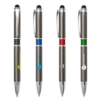 Aluminum gun metal finish plunger action ballpoint pen with soft touch......