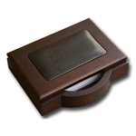 Wood & Leather 4" x 6" Memo Holder