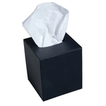 Black Leather Tissue Box Cover