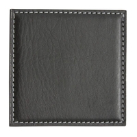 Black square coaster made of leatherette with a low-profile design.... from...