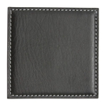 Black Leatherette 4" Low Profile Square Coaster