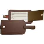 Classic Chocolate Brown Leather Luggage Tag