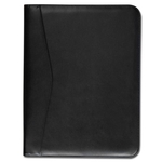 Top-Grain Black Deluxe Letter-Size Zip-Around Portfolio