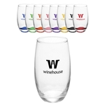 15 oz. Mikonos Clear Stemless Wine Glasses