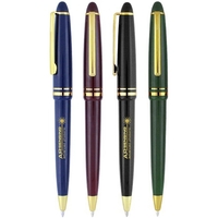 Pen with solid colored barrel and gold metal clip and trim.... from ASI 52387...