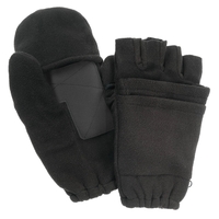 Black fleece fingerless gloves with mitten flap and palm patch.... from ASI...