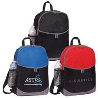Backpack with bottle holder and open hook and loop pocket... from ASI 34800...