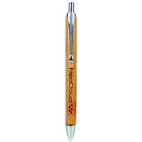 5.25" x 0.4375" x 0.4375" plunger action bamboo wood pen with... from ASI...