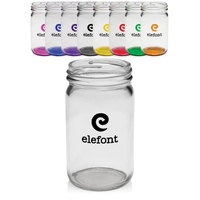 8 oz. mini Mason jars with colored bottoms, made of durable... from ASI 39552...