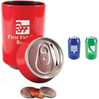 Soda can style tin bank with coin slot and removable top.... from ASI 47700...