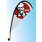 Teardrop Window Suction Cup Flag - Single Sided