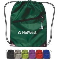 Drawstring Sports Backpack With Zipper