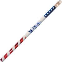 Round patriotic themed #2 pencil with foil wrapped graphics.... from ASI...