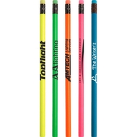 #2 Pencil with a bright neon color, matching eraser and black... from ASI...