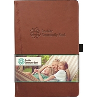 5.5" x 8.5" journal with faux leather covers and a paper... from ASI 91340...