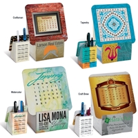 Coaster desk top calendar; 6 coasters with one-month on each side.... from...