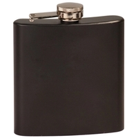 4.25" x 3.75" x 1" metal and leatherette drinking flask with... from ASI...