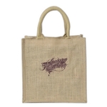 Cozumel Medium Laminated Burlap Tote Bag