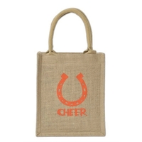 Cabo Small Laminated Burlap Tote Bag