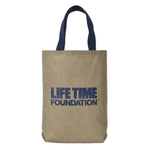 Doodad Laminated Jute/Burlap Tote Bag