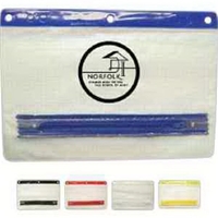 Vinyl Zippered School Pencil Pouch with three hole punch... from ASI 79840...