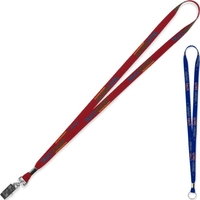 18" x 1/2" polyester multi-color lanyard with choice of connection...