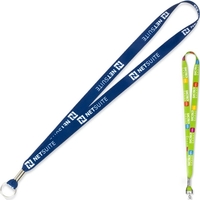 18" x 3/4" polyester multi-color lanyard with choice of connection...