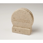 2 Piece Round Travertine Coaster Set