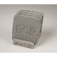 4-Pc Square Slate Natural Coaster Set