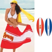 Velour towel with surfboard shape. 32" x 80". Stock design.... from ASI 91605...