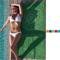 35" x 60" beach towel that folds into its own attached... from ASI 91605...
