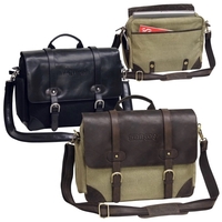 Flap-oer brief with dual belt straps and magnetic snap closure. ... from ASI...