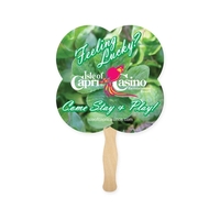 Clover shape hand fan with basswood handle.... from ASI 93520 Ventura Inc