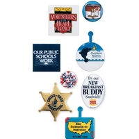 Five point star shaped plastic coated metal litho tab.... from ASI 35500...