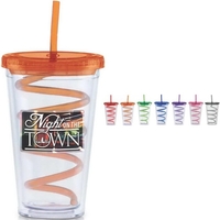 Carnival Cups Colored Curly Straw, Color Lid